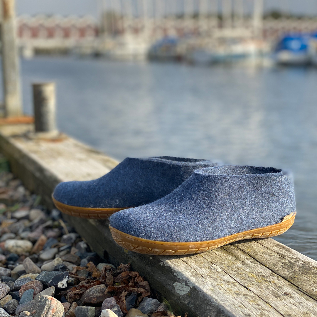 Denim Hausschuh mit Outdoor-Sohle. 254076990_220243273554877_7490483967764657214_n